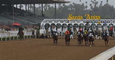Santa Anita race track opened in 1934 and features a one mile dirt track and 78 mile turf course. . Santa anita entries for friday